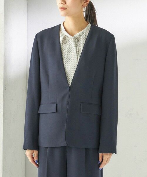 SHIPS / シップス ノーカラージャケット | 〈接触冷感 / UVカット〉Refinel カラーレス ジャケット（セレモニー対応可） | 詳細22
