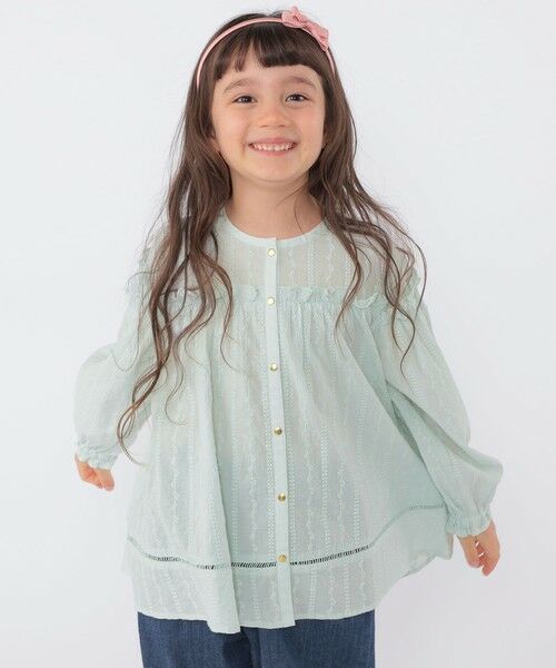 SHIPS / シップス シャツ・ブラウス | SHIPS KIDS:100〜130cm / ギャザーフリル 刺繍 ブラウス | 詳細15