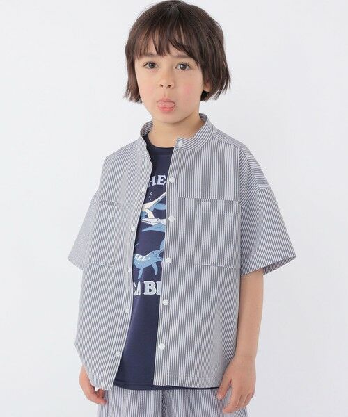 SHIPS / シップス シャツ・ブラウス | SHIPS KIDS:100〜130cm /〈UVカット/吸水速乾〉ドライタッチ バンドカラー シャツ | 詳細2