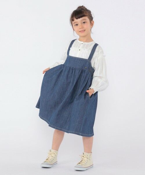 SHIPS / シップス ロング・マキシ丈スカート | SHIPS KIDS:100〜130cm/ライトデニム ジャンパースカート | 詳細24