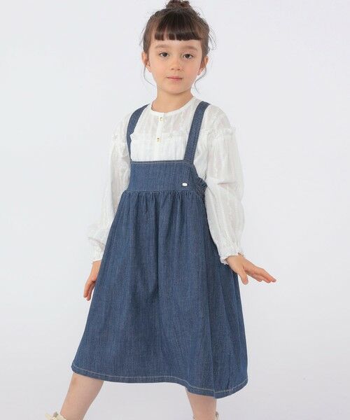 SHIPS / シップス ロング・マキシ丈スカート | SHIPS KIDS:100〜130cm/ライトデニム ジャンパースカート | 詳細18