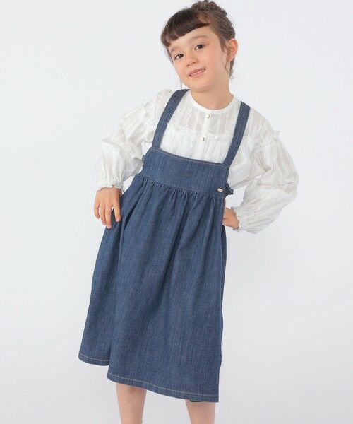 SHIPS / シップス ロング・マキシ丈スカート | SHIPS KIDS:100〜130cm/ライトデニム ジャンパースカート | 詳細20