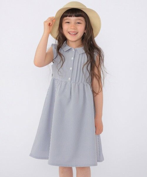 SHIPS / シップス ロング・マキシ丈ワンピース | SHIPS KIDS:100〜130cm /〈UVカット/吸水速乾〉ドライタッチ ワンピース（ブルー系）