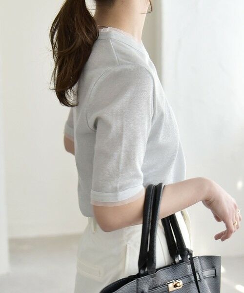 SHIPS / シップス Tシャツ | quaranciel:〈手洗い可能〉ラメ チュール リブ コンパクト TEE | 詳細10