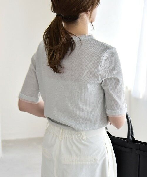 SHIPS / シップス Tシャツ | quaranciel:〈手洗い可能〉ラメ チュール リブ コンパクト TEE | 詳細9