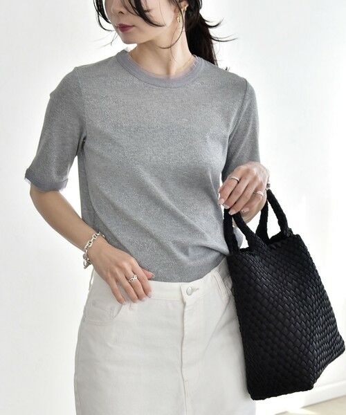 SHIPS / シップス Tシャツ | quaranciel:〈手洗い可能〉ラメ チュール リブ コンパクト TEE | 詳細22