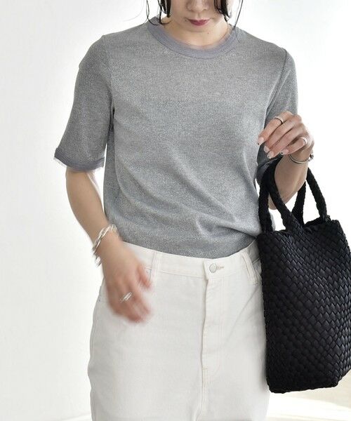 SHIPS / シップス Tシャツ | quaranciel:〈手洗い可能〉ラメ チュール リブ コンパクト TEE | 詳細23