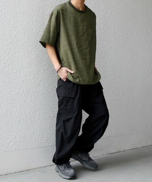 SHIPS / シップス Tシャツ | SHIPS any:〈UVカット〉FUTURE LINEN CANVAS リネンライク デザイン リブ ポケット Tシャツ◇ | 詳細9