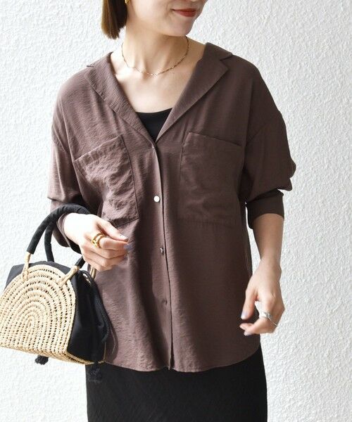 SHIPS / シップス シャツ・ブラウス | 《追加予約》SHIPS any:〈手洗い可能〉オープン カラー ポケット シャツ | 詳細24