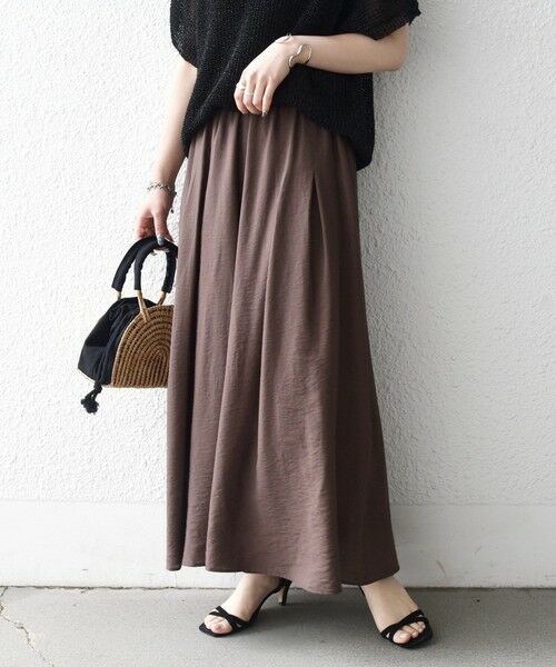 SHIPS / シップス その他パンツ | 《一部追加予約》SHIPS any:〈手洗い可能〉ギャザー ガウチョ イージー パンツ（ブラウン）