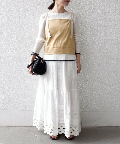 SHIPS / シップス ベスト | SHIPS any:〈洗濯機可能〉ポリエステル スエード バイカラー ビスチェ | 詳細1