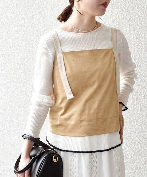 SHIPS / シップス ベスト | SHIPS any:〈洗濯機可能〉ポリエステル スエード バイカラー ビスチェ | 詳細3