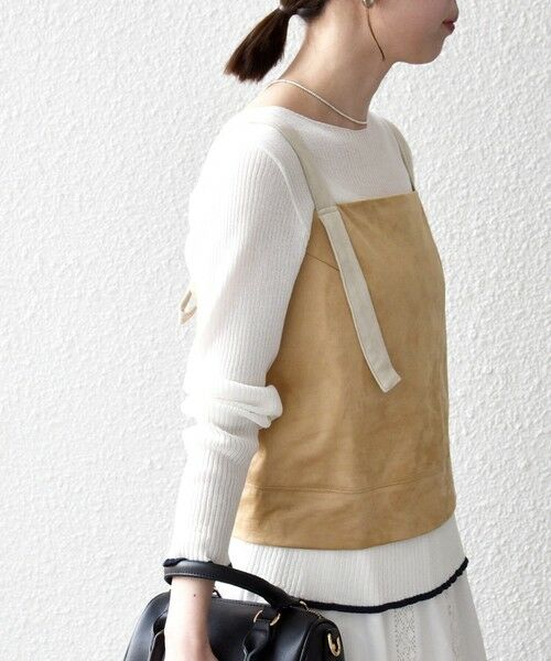 SHIPS / シップス ベスト | SHIPS any:〈洗濯機可能〉ポリエステル スエード バイカラー ビスチェ | 詳細4