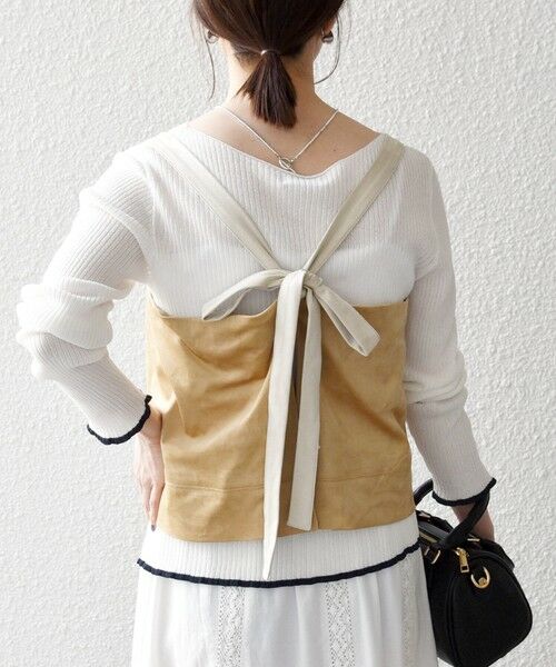 SHIPS / シップス ベスト | SHIPS any:〈洗濯機可能〉ポリエステル スエード バイカラー ビスチェ | 詳細5