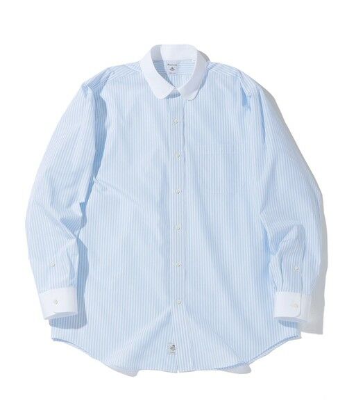 SHIPS / シップス シャツ・ブラウス | Southwick: コットン ボールド ストライプ ラウンド カラー シャツ（ライトブルー）