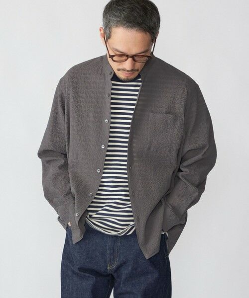 SHIPS / シップス シャツ・ブラウス | SHIPS: エアー サッカー リラックス バンドカラー シャツ | 詳細2