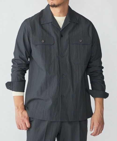 SHIPS / シップス シャツ・ブラウス | SHIPS:〈洗濯機可能〉CO+ オープンカラー ロングスリーブ シャツ(セットアップ対応)（ダークグレー）