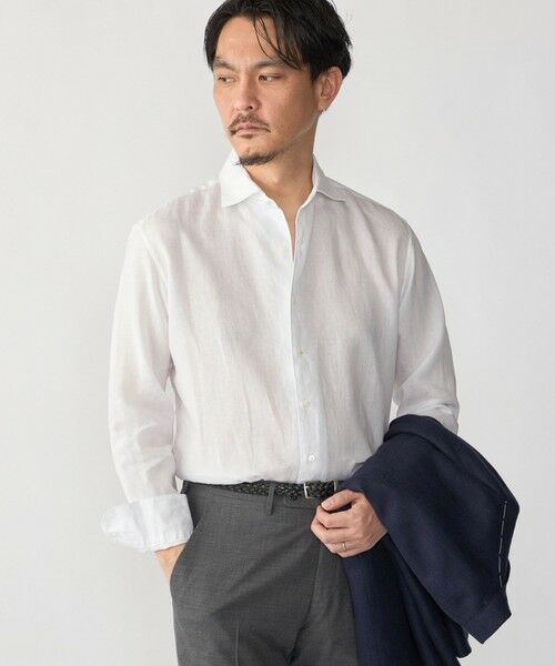 SHIPS / シップス シャツ・ブラウス | SHIPS: ウォッシュド リネン ワンピースカラー ソリッド シャツ（ホワイト）