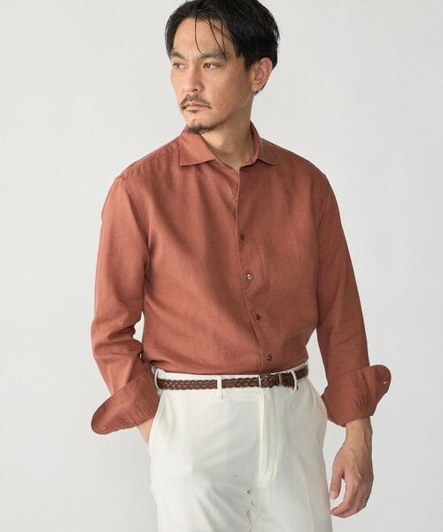 SHIPS / シップス シャツ・ブラウス | SHIPS: ウォッシュド リネン ワンピースカラー ソリッド シャツ（バーガンディー）