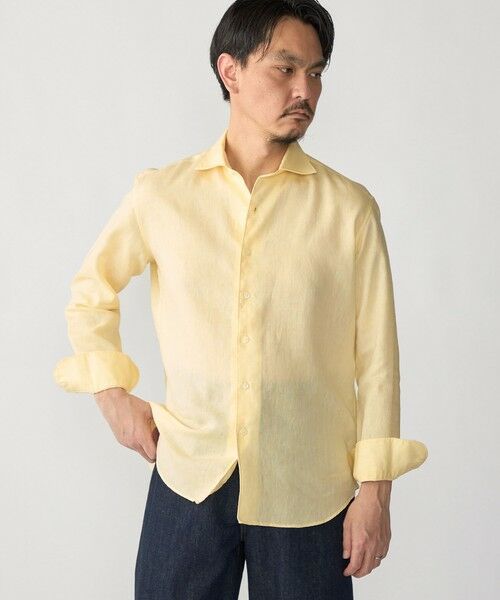 SHIPS / シップス シャツ・ブラウス | SHIPS: ウォッシュド リネン ワンピースカラー ソリッド シャツ（ライトイエロー）