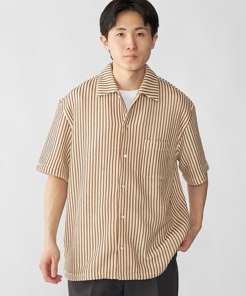 SHIPS / シップス シャツ・ブラウス | City Ambient Products: オープンカラー メッシュ ストライプ ショートスリーブ シャツ | 詳細1