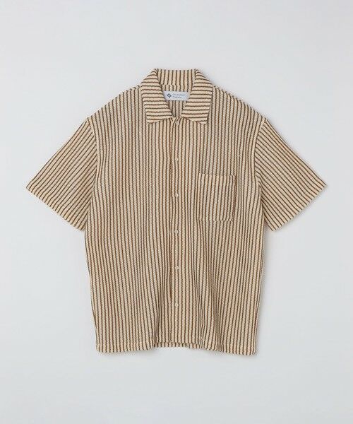 SHIPS / シップス シャツ・ブラウス | City Ambient Products: オープンカラー メッシュ ストライプ ショートスリーブ シャツ（ナチュラル）