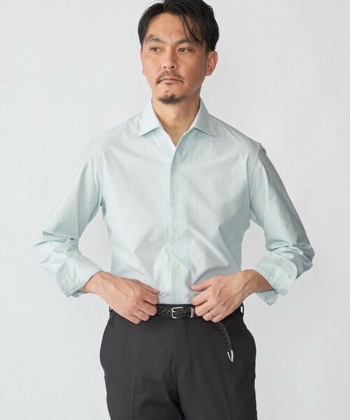 SHIPS / シップス シャツ・ブラウス | SHIPS: ジャージー ロンドン ストライプ ワンピースカラー シャツ(スカイブルー)