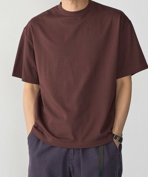 SHIPS / シップス Tシャツ | SHIPS: スビン ギザ コットン ショートスリーブ Tシャツ（ブラウン系）