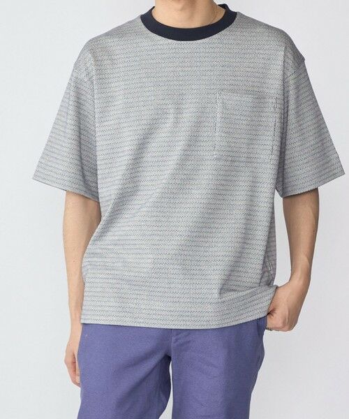 SHIPS / シップス Tシャツ | SHIPS: ジオメトリック リラックス ポケット Tシャツ（ホワイト）