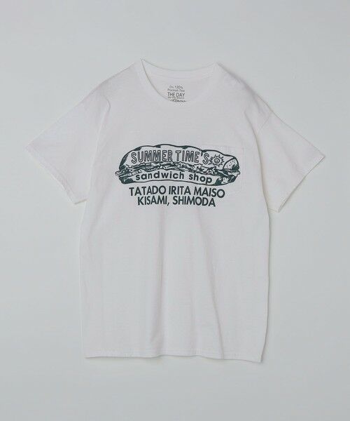 SHIPS / シップス Tシャツ | 【WEB限定/SHIPS別注】THE DAY ON THE BEACH: THATS SURF LIFE ポケット Tシャツ（オリーブ）