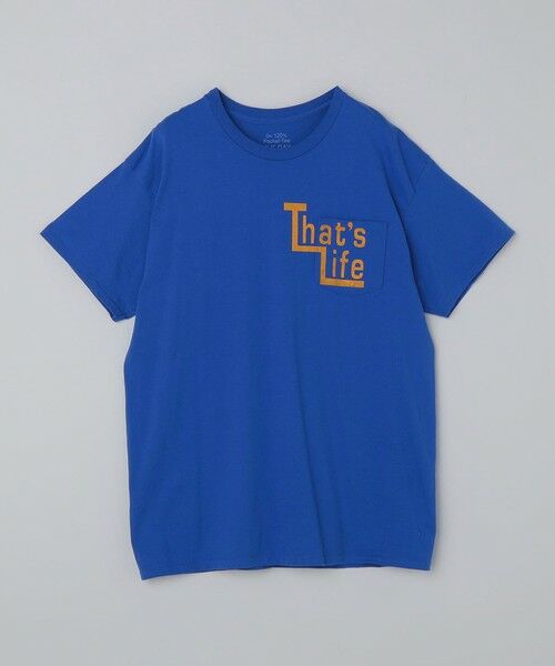 SHIPS / シップス Tシャツ | 【WEB限定/SHIPS別注】THE DAY ON THE BEACH: THATS SURF LIFE ポケット Tシャツ（ブルー）