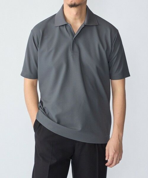 SHIPS / シップス Tシャツ | SHIPS:〈洗濯機可能〉FIELD SENSOR(R) ショート スリーブ ポロシャツ(セットアップ対応)（チャコールグレー）