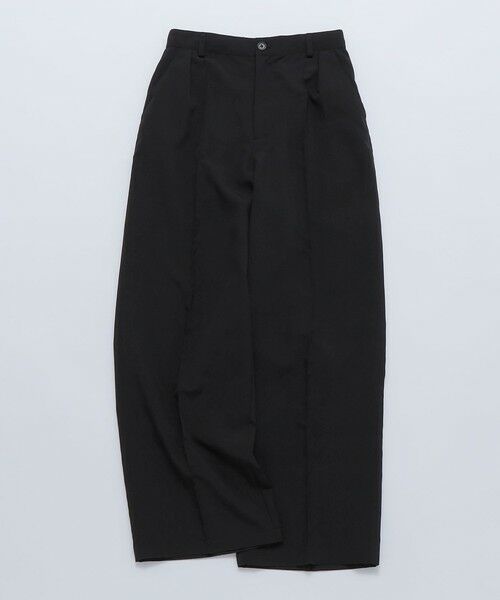 SHIPS / シップス スラックス・ドレスパンツ | 【WEB限定】SHIPS: リネン ライク ワイドスラックス（ブラック）