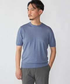 SHIPS / シップス Tシャツ | Drumohr: リネン コットン ガーメントダイ クルーネック ニット Tシャツ