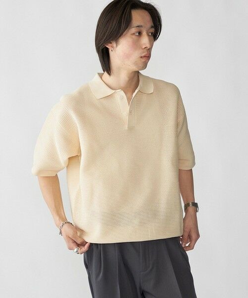 SHIPS / シップス ポロシャツ | City Ambient Products: ポリエステル メッシュ ニット ショートスリーブ ポロ（オフホワイト）