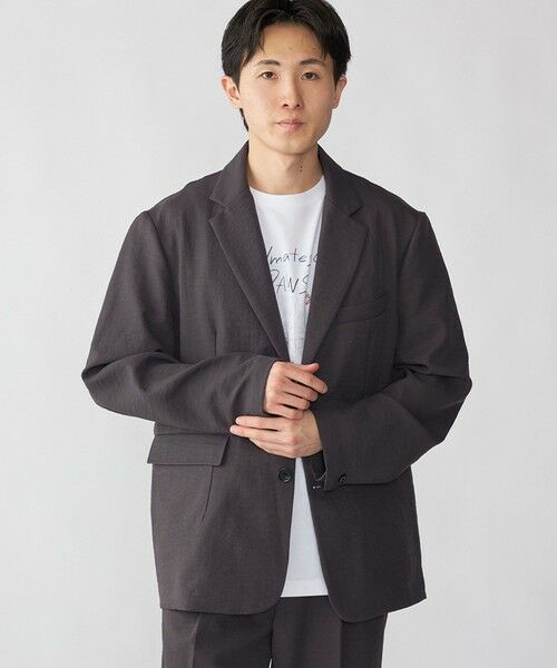 SHIPS / シップス テーラードジャケット | City Ambient Products: Cityform カルゼ テック ジャケット（チャコールグレー）