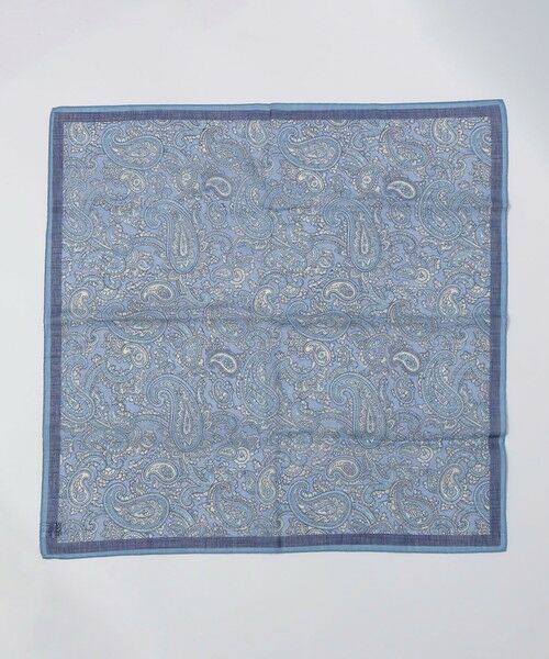 SHIPS / シップス バンダナ・スカーフ | Vincenzo Miozza: コットン リネン ペイズリー スカーフ（スカイブルー）