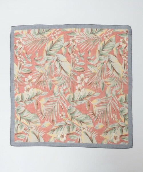 SHIPS / シップス バンダナ・スカーフ | Vincenzo Miozza: コットン リネン リーフ バンダナ（グレー）