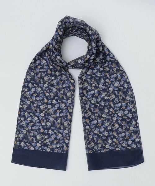 SHIPS / シップス マフラー・ショール・スヌード・ストール | MARCEL LASSANCE: COTTON/SILK PRINT STOLE（コバルトブルー）