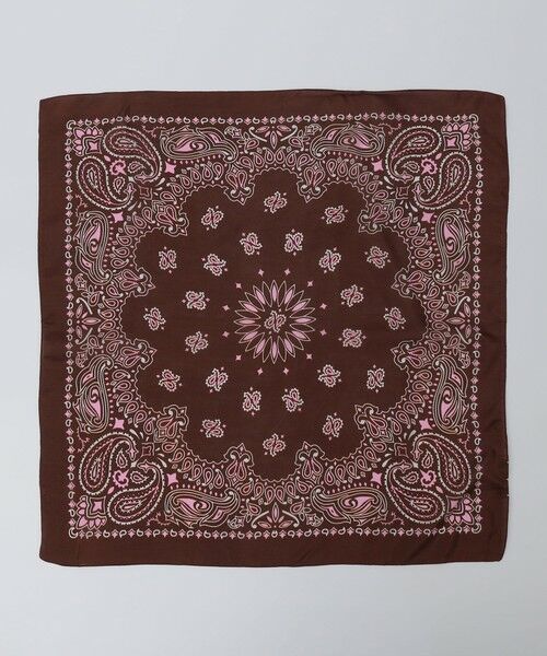 SHIPS / シップス バンダナ・スカーフ | MARCEL LASSANCE: SILK PRINT BANDANA INDIA（ブラウン）