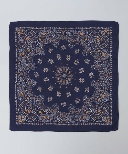 SHIPS / シップス バンダナ・スカーフ | MARCEL LASSANCE: SILK PRINT BANDANA INDIA（ネイビー）