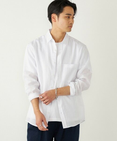 SHIPS / シップス シャツ・ブラウス | SHIPS Colors:ラミー 100% シャツ（ライトホワイト）