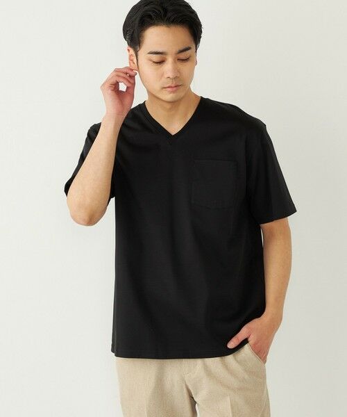 SHIPS / シップス Tシャツ | SHIPS Colors:〈抗菌防臭・接触冷感・UVカット〉シルケット コットン Vネック T◇ | 詳細21