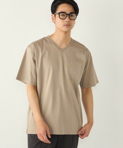 SHIPS / シップス Tシャツ | SHIPS Colors:〈抗菌防臭・接触冷感・UVカット〉シルケット コットン Vネック T◇ | 詳細30