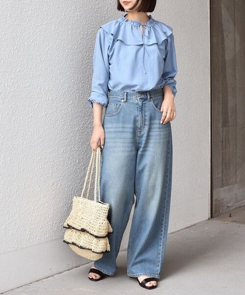 SHIPS / シップス かごバック | 《予約》SHIPS Colors:ペーパー フリル トート◆ | 詳細2