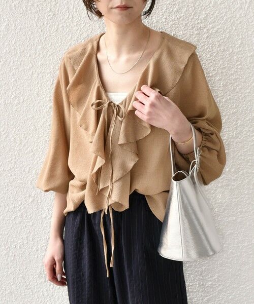 SHIPS / シップス シャツ・ブラウス | SHIPS Colors:〈手洗い可能〉メッシュ 羽織り ラッフル シャツ | 詳細15