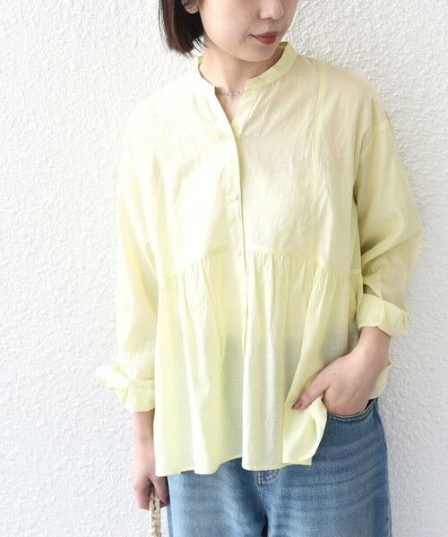 SHIPS / シップス シャツ・ブラウス | SHIPS Colors:〈手洗い可能〉コットン キュプラ ペプラム シャツ（クリーム）