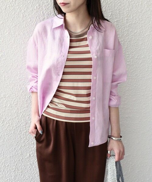 SHIPS / シップス シャツ・ブラウス | 《予約》SHIPS Colors:〈洗濯機可能〉ユーロリネン 2WAY ロングスリーブ シャツ◆（ピンク）