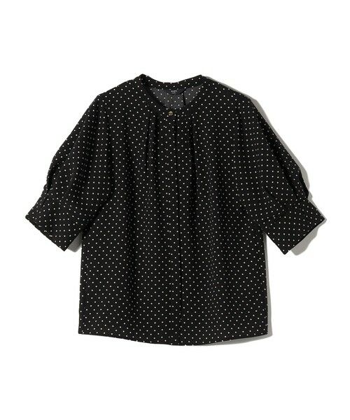SHIPS / シップス シャツ・ブラウス | 《新色予約》SHIPS Colors:〈洗濯機可能〉ジョーゼット タック スリーブ ブラウス◆（ブラック）