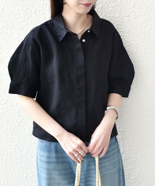 SHIPS / シップス シャツ・ブラウス | 《予約》SHIPS Colors:〈洗濯機可能〉ユーロリネン ボクシー パフスリーブ シャツ◆ | 詳細8